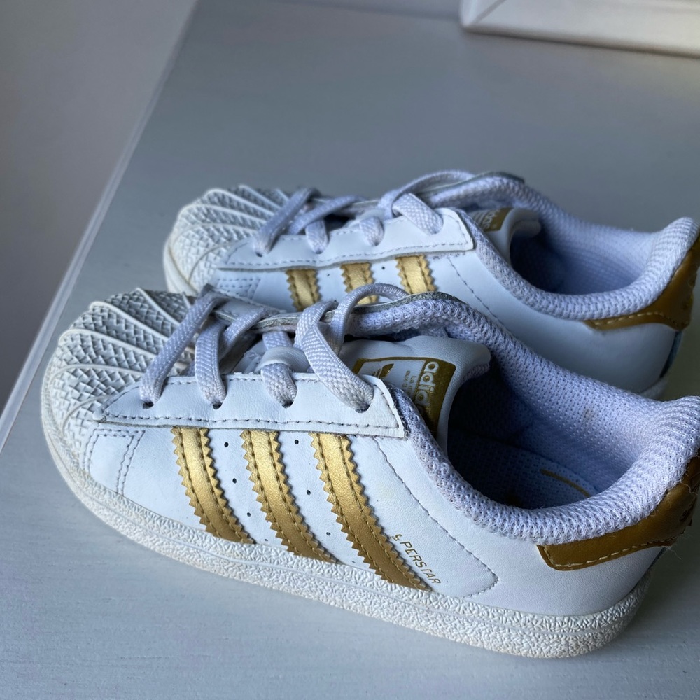 Kids Gold adidas sneakers